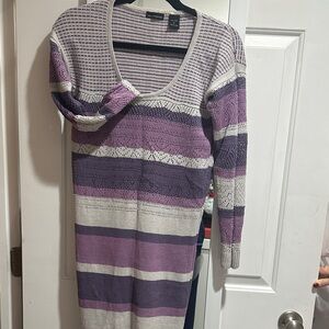 Moda International Purple and Gray Knit Dress